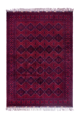تصویر فرش دستباف ترکمن ۶متری ۴۰رج کرک طرح خامیاب قرمز