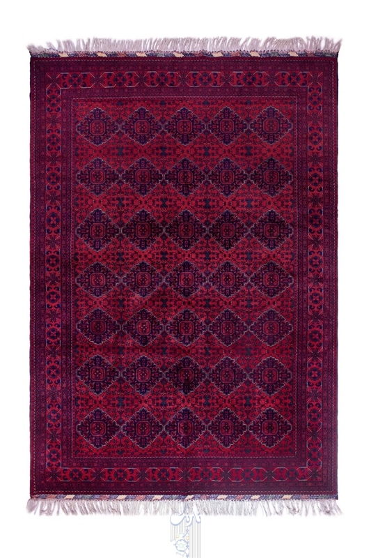 تصویر فرش دستباف ترکمن ۶متری ۴۰رج کرک طرح خامیاب قرمز