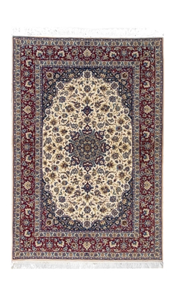 تصویر فرش پرده ای دستباف اصفهان چله ابریشم