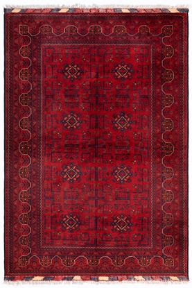 تصویر فرش دستباف ترکمن قالیچه ۳متری ۵۰رج کرک اعلا قرمز