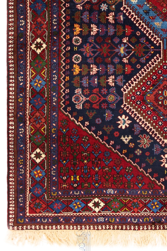 تصویر فرش دستباف ۳متری عشایری، یلمه، طرح تک حوضی