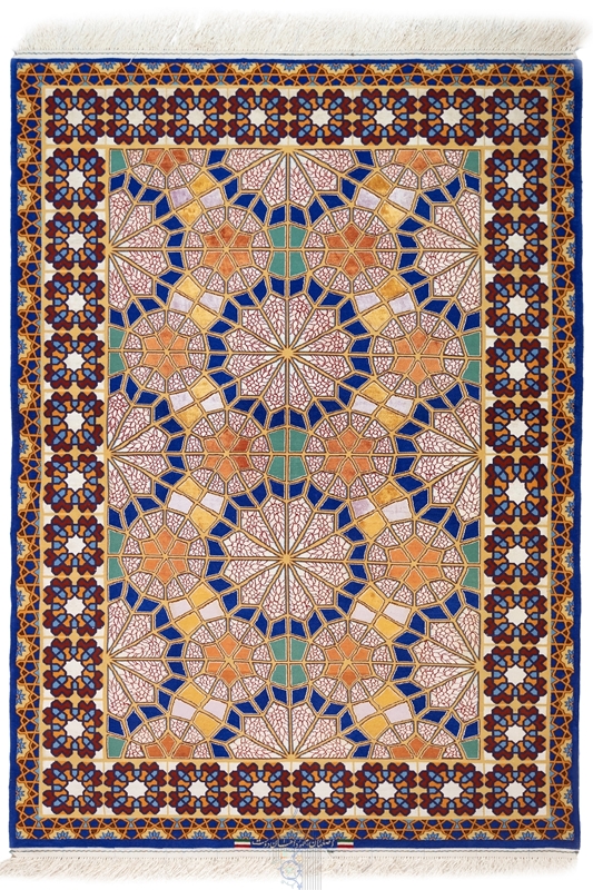 فرش 9متری اصفهان ابریشم، نقش مشبک