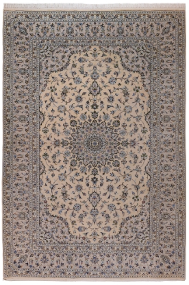 تصویر فرش دستباف کاشان ۹ متری ۳۰رج پشم لچک ترنج کارکرده