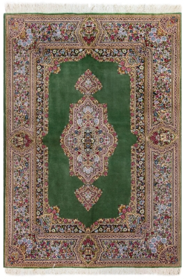 تصویر فرش دستباف کرمان، طرح کف ساده قاب قرآنی، ۳متری، کد ABL93