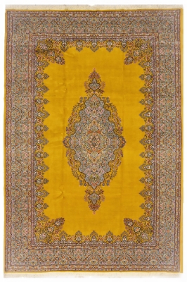 تصویر فرش دستباف کرمان، طرح کف ساده ترنجی، ۶متری، ۵۰رج، کد ABL213