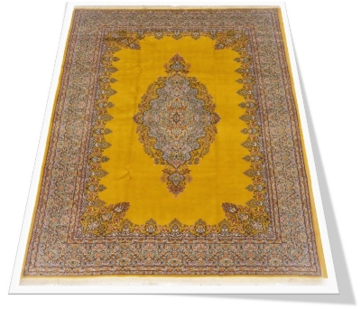 تصویر فرش دستباف کرمان، طرح کف ساده ترنجی، ۶متری، ۵۰رج، کد ABL213