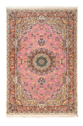 تصویر فرش دستباف نایین ۳ متری ۹لا پشم و ابریشم لچک ترنج