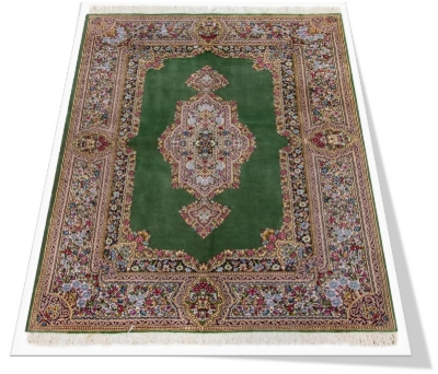 تصویر فرش دستباف کرمان، طرح کف ساده قاب قرآنی، ۳متری، کد ABL93