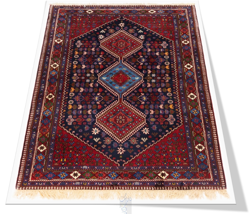 تصویر فرش دستباف ۳متری عشایری، یلمه، طرح تک حوضی