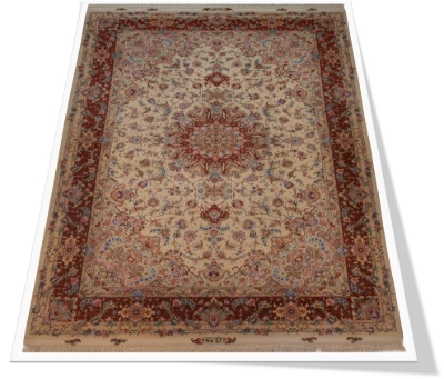 تصویر فرش دستباف تبریز ۶ متری ۵۰رج کرک و ابریشم طرح علیا