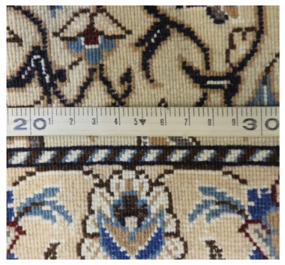 تصویر فرش دستباف نایین ذرع و چارک ۹لا طرح لچک ترنج پشم و ابریشم سبز