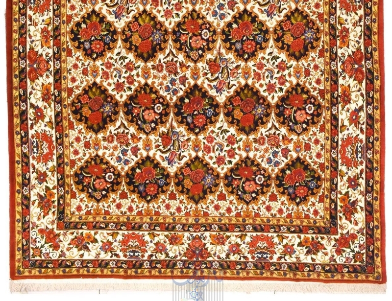 تصویر فرش دستباف ۹متری بختیاری، طرح قاب شیدا