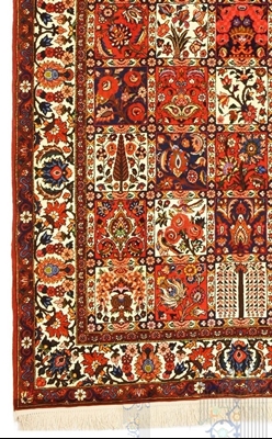 تصویر فرش دستباف قشقایی، طرح خشت حامدی