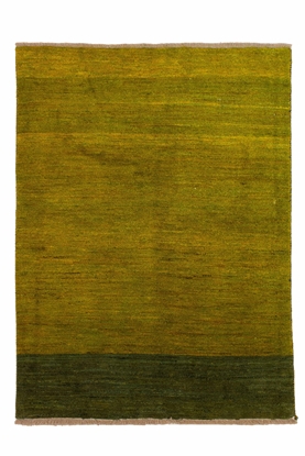 تصویر فرش دستباف گبه ۳متری ۲۵رج پشم طرح کف ساده سبز
