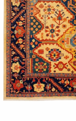 تصویر فرش دستباف سلطان آباد اراک ۶متری ۳۵رج پشم طرح حوضی خردلی