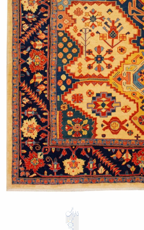 تصویر فرش دستباف سلطان آباد اراک ۶متری ۳۵رج پشم طرح حوضی خردلی