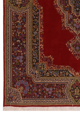 تصویر فرش دستباف کرمان ۳ متری ۵۰ رج پشم قاب قرآنی لاکی