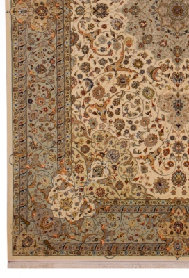 تصویر فرش دستباف تبریز ۶ متری ۷۰ رج کرک و ابریشم کرم (فرخته شد)