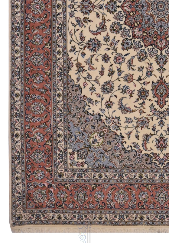 فرش دستباف اردکان 9متری طرح لچک ترنج کرم