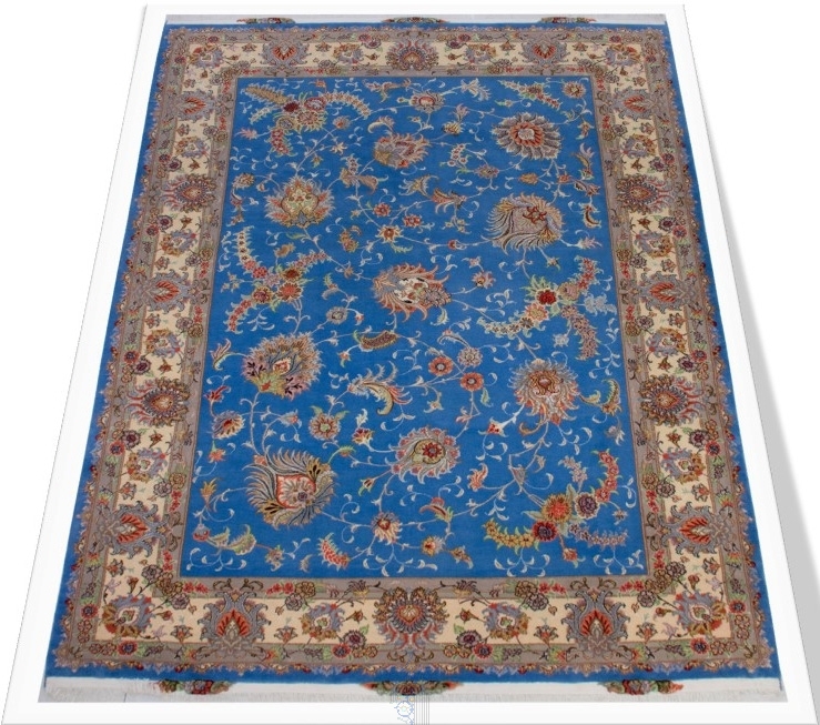 فرش نیشابور ۹ متری جفت طرح تبریز نقشه افشان کرم