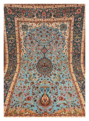 تصویر فرش دستباف اصفهان ۴ متری نقشه یک طرفه محرابی