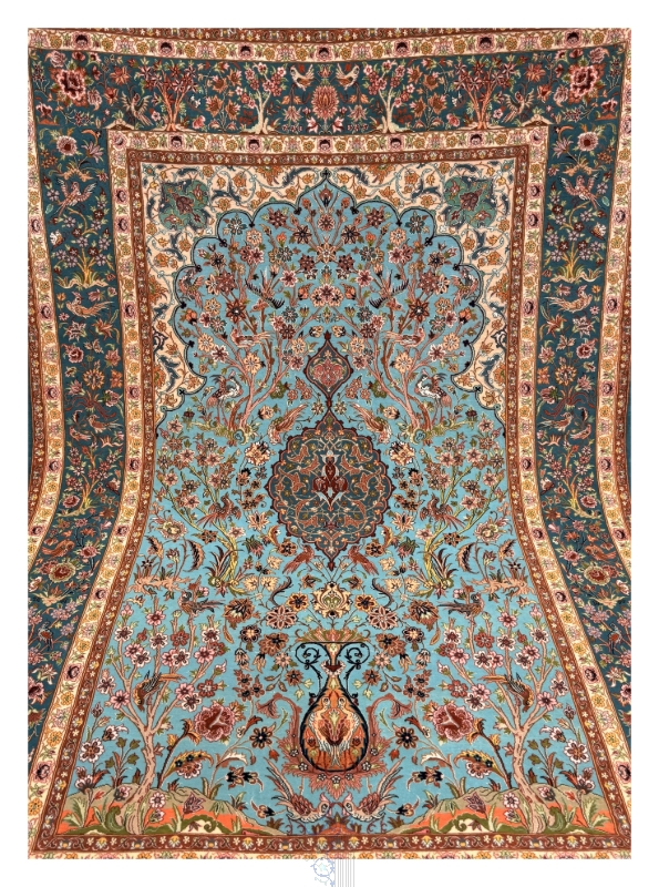 فرش دستباف اصفهان 4متری نقشه یک طرفه محرابی
