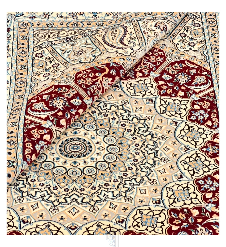 فرش دستباف نایین قالیچه ۶لا گنبدی لاکی