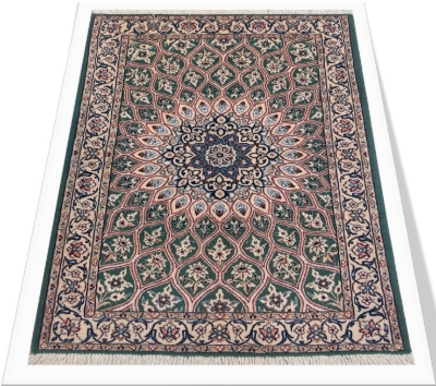 فرش دستباف نایین ذرع و چارک ۹لا طرح گنبد سبز