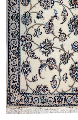تصویر فرش دستباف نایین ذرع و چارک ۹لا افشان کرم