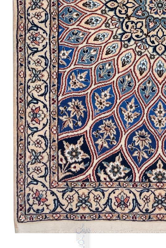 تصویر فرش دستباف نایین ذرع و چارک  ۹لا طرح گنبد آبی